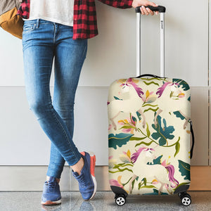Unicorn in Floral Luggage Cover Protector