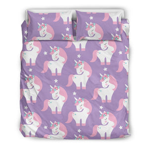Unicorn Print Pattern Duvet Cover Bedding Set