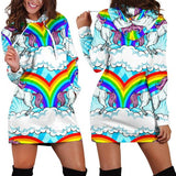 Unicorn Rainbow Hoodie Dress 3D Style Women All Over Print Unicorn Rainbow Hoodie Dress 3D Style Women All Over Print - Vegamart.com