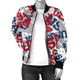 Usa Patriot Pattern Print Women Casual Bomber Jacket