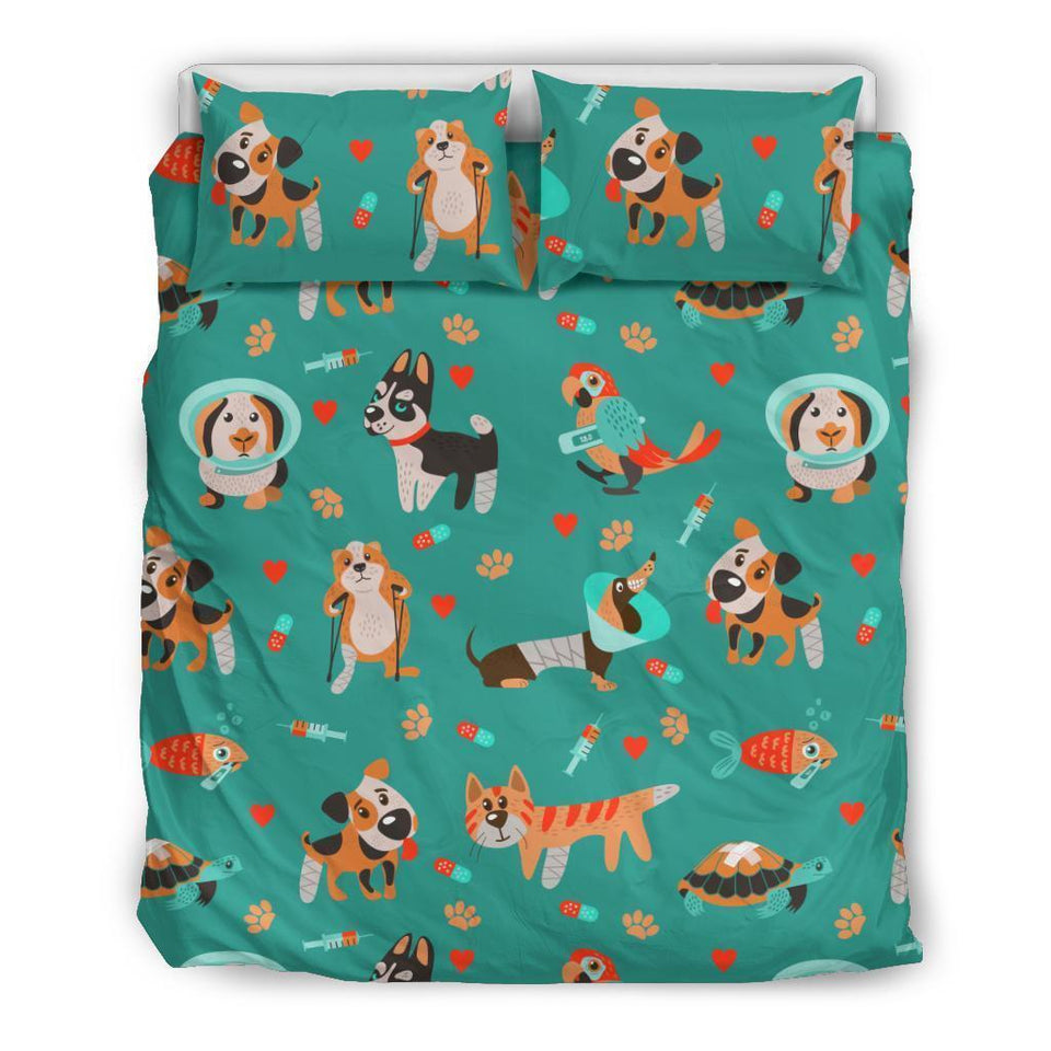Veterianary Animal Pattern Print Duvet Cover Bedding Set