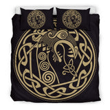 Viking Drakkar Print Duvet Cover Bedding Set