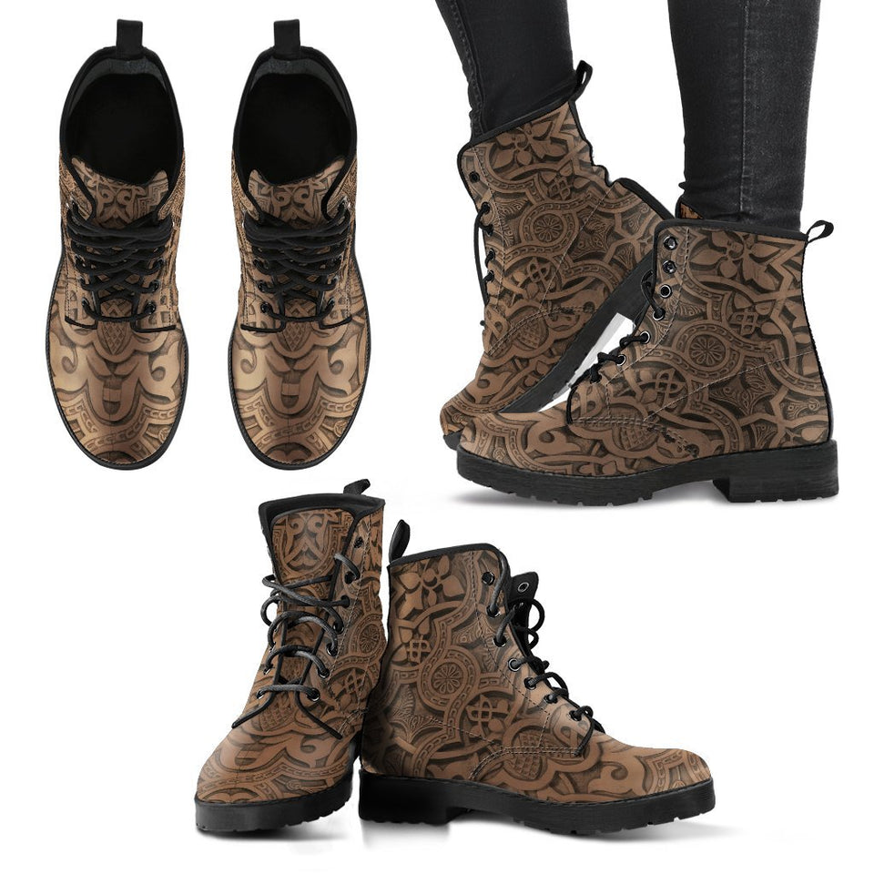Vintage Mandala Ceilings in Spicy Mix - Leather Boots for Women