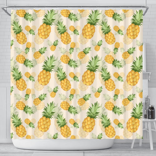 Vintage Pineapple Tropical Shower Curtain