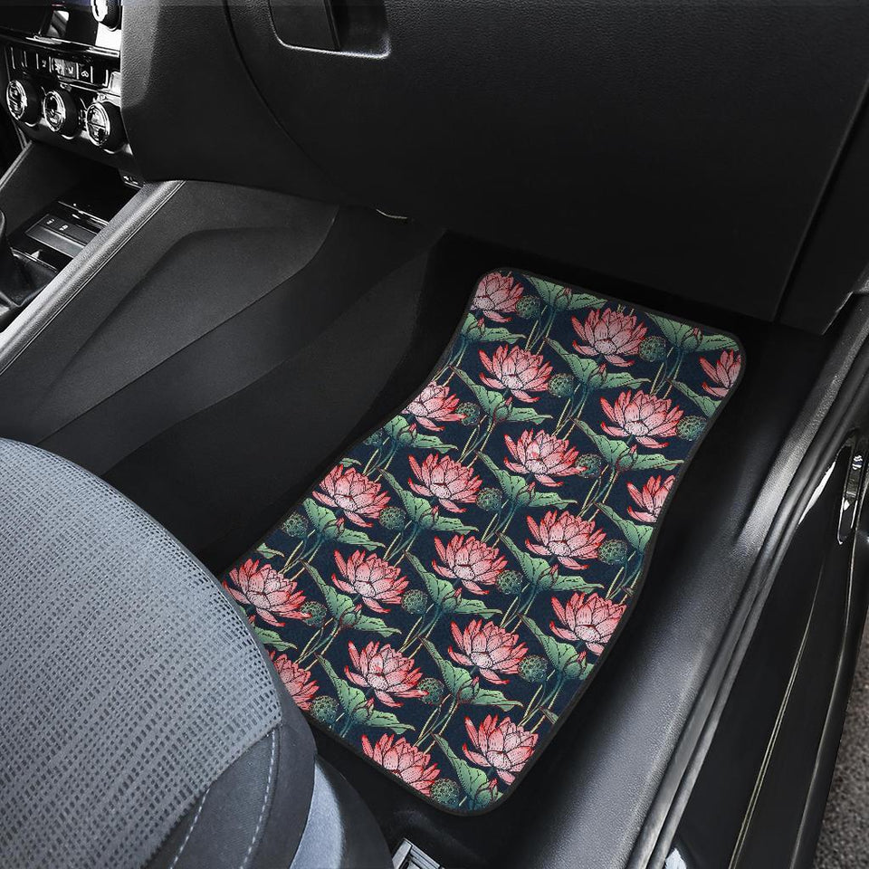 Water Lily Pattern Print Design WL03 Car Floor Mats