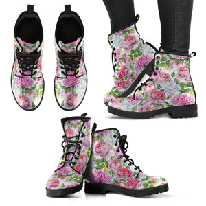 Watercolor Floral Women's Leather Boots