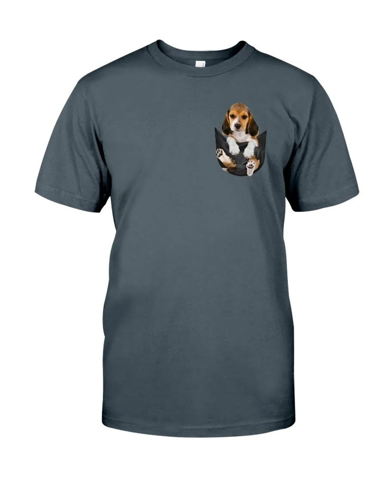 Beagle In Pocket Classic T-Shirt - Medium Charcoal Grey T-Shirt Custom T Shirts Printing Beagle In Pocket Classic T-Shirt - Medium Charcoal Grey T-Shirt Custom T Shirts Printing - Vegamart.com