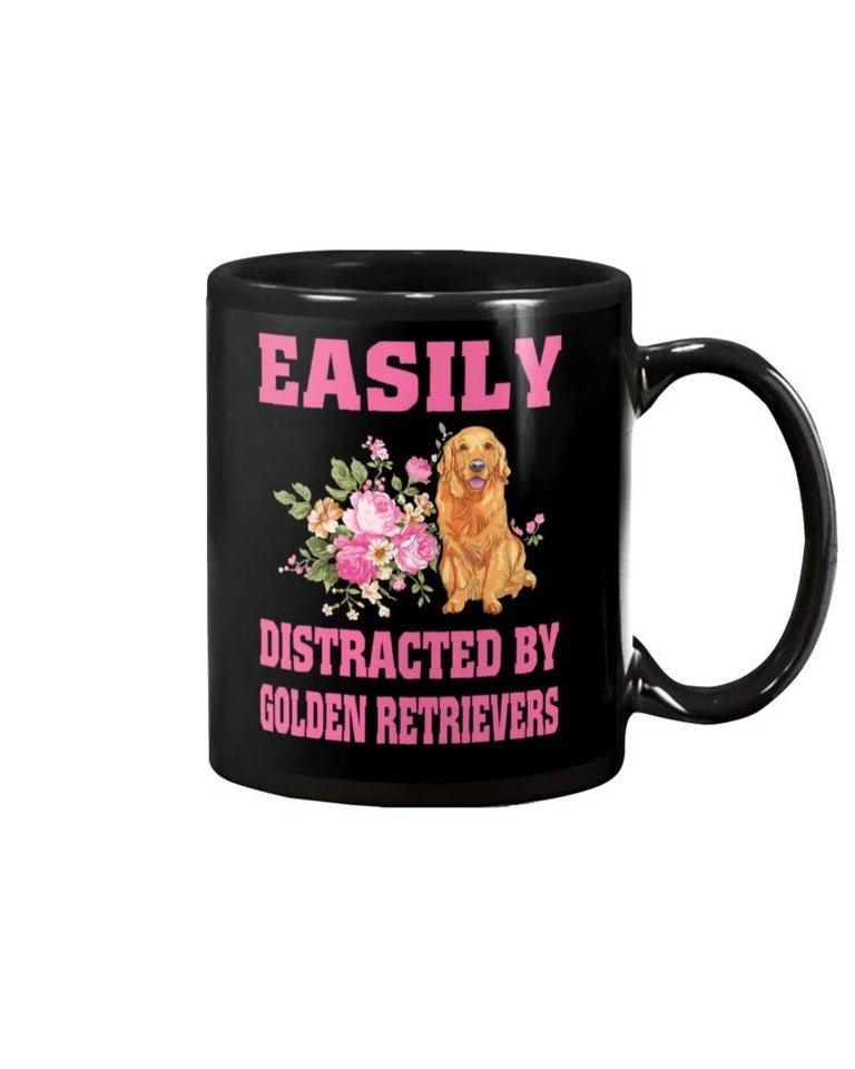 Easily Distracted By Golden Retrievers Mug Easily Distracted By Golden Retrievers Mug - Vegamart.com