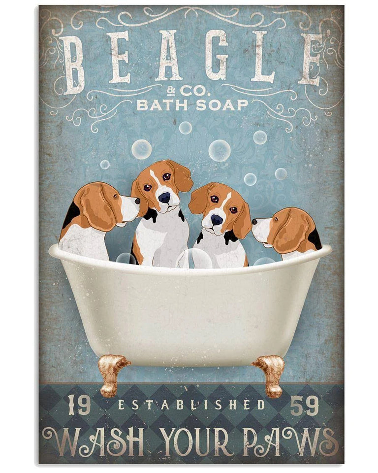 Beagle Bath Soap Established Wash Your Paws Portrait Paper Poster Without Frame Vertical Poster Beagle Bath Soap Established Wash Your Paws Portrait Paper Poster Without Frame Vertical Poster - Vegamart.com