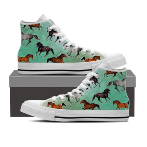 Horse Pattern Unisex High Top Canvas Shoes Horse Pattern Unisex High Top Canvas Shoes - Vegamart.com
