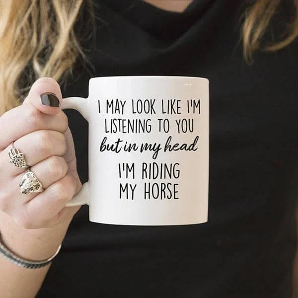 Horse Gifts - Horse Riding Gifts - Horse Riding Mug - In My Head I'M Riding My Horse Mug, Mug Horse Gifts - Horse Riding Gifts - Horse Riding Mug - In My Head I'M Riding My Horse Mug, Mug - Vegamart.com