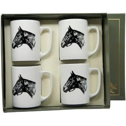 Horse Porcelain Coffee Mug Set 