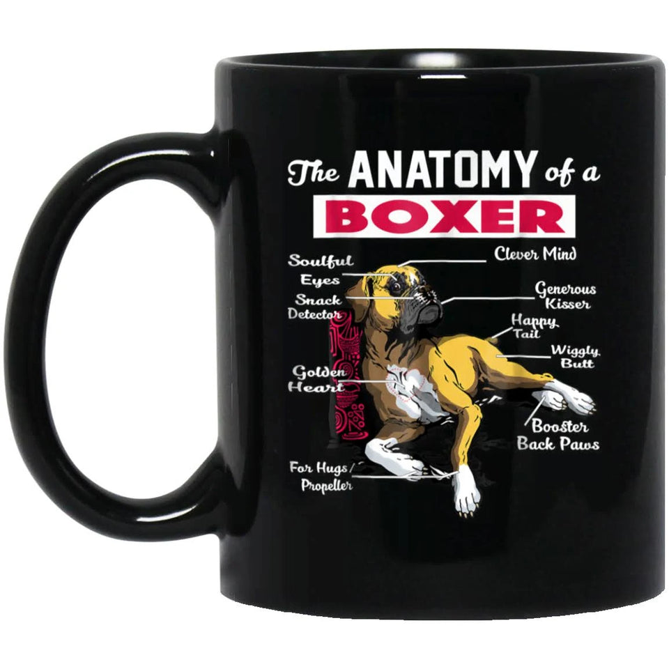 Anatomy Of A Boxer Dog - Funny For Boxer Lover 11 Oz. Black Mug Mug Anatomy Of A Boxer Dog - Funny For Boxer Lover 11 Oz. Black Mug Mug - Vegamart.com