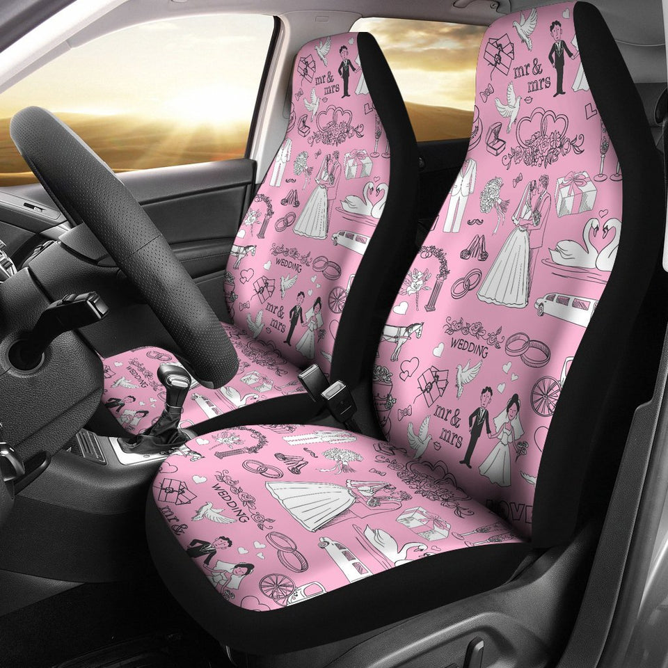 Wedding Pink Pattern Print Seat Cover Car Seat Covers Set 2 Pc, Car Accessories Car Mats Wedding Pink Pattern Print Seat Cover Car Seat Covers Set 2 Pc, Car Accessories Car Mats - Vegamart.com