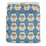 White Bigfoot Pattern Print Duvet Cover Bedding Set