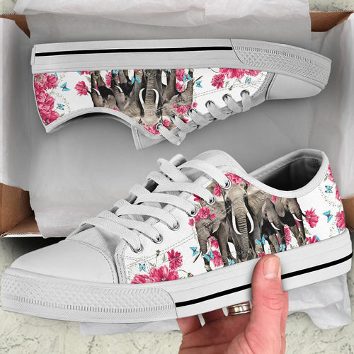 Elephant Flower And Butterfly Low Top Shoes For Women, Shoes For Men Custom Shoes Elephant Flower And Butterfly Low Top Shoes For Women, Shoes For Men Custom Shoes - Vegamart.com