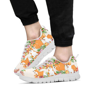 Corgi Cute Flower Sneakers Shoes For Women, Shoes For Men Sneaker Custom Shoes Corgi Cute Flower Sneakers Shoes For Women, Shoes For Men Sneaker Custom Shoes - Vegamart.com