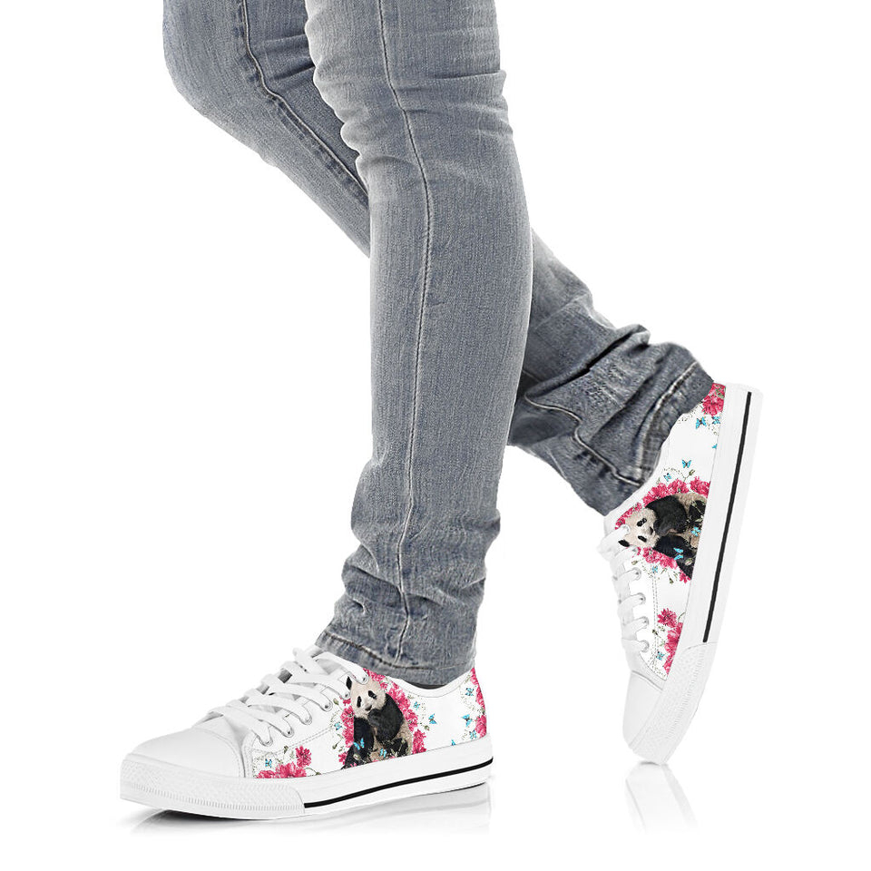 Panda Flower And Butterfly Low Top Shoes For Women, Shoes For Men Custom Shoes Panda Flower And Butterfly Low Top Shoes For Women, Shoes For Men Custom Shoes - Vegamart.com