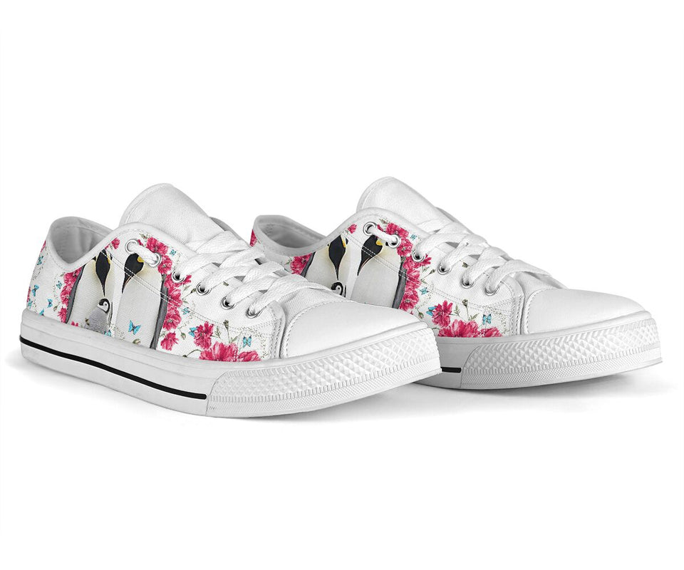 Penguin Flower And Butterfly Low Top Shoes For Women, Shoes For Men Custom Shoes Penguin Flower And Butterfly Low Top Shoes For Women, Shoes For Men Custom Shoes - Vegamart.com