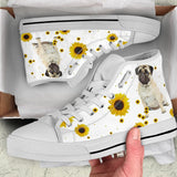 Pug Sunflower High Top Shoes For Women, Shoes For Men Custom Shoes Pug Sunflower High Top Shoes For Women, Shoes For Men Custom Shoes - Vegamart.com