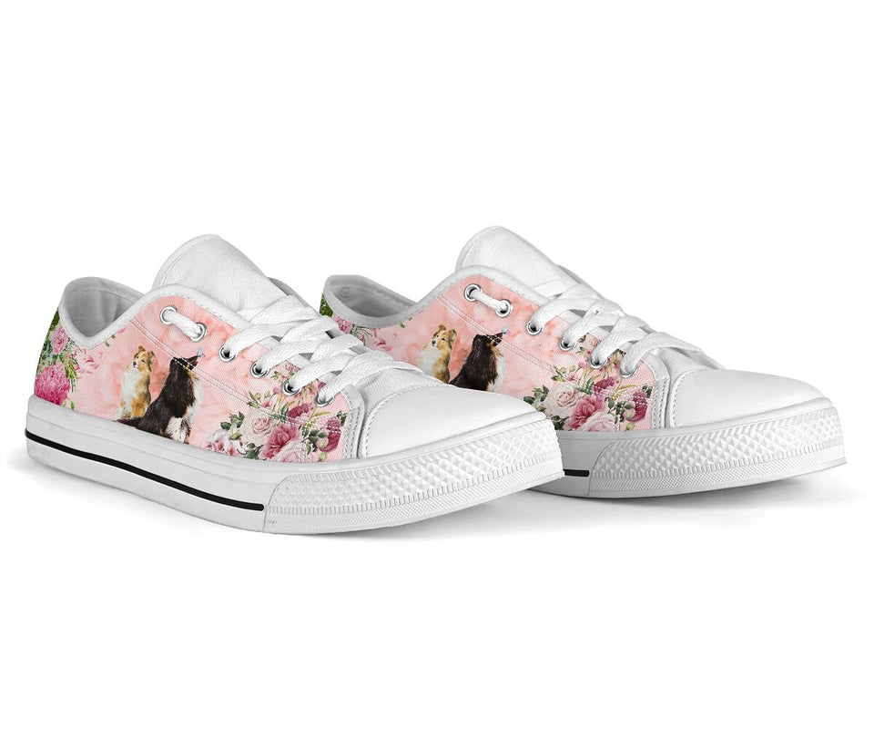 Sheltie Flower Low Top Shoes For Women, Shoes For Men Custom Shoes Sheltie Flower Low Top Shoes For Women, Shoes For Men Custom Shoes - Vegamart.com