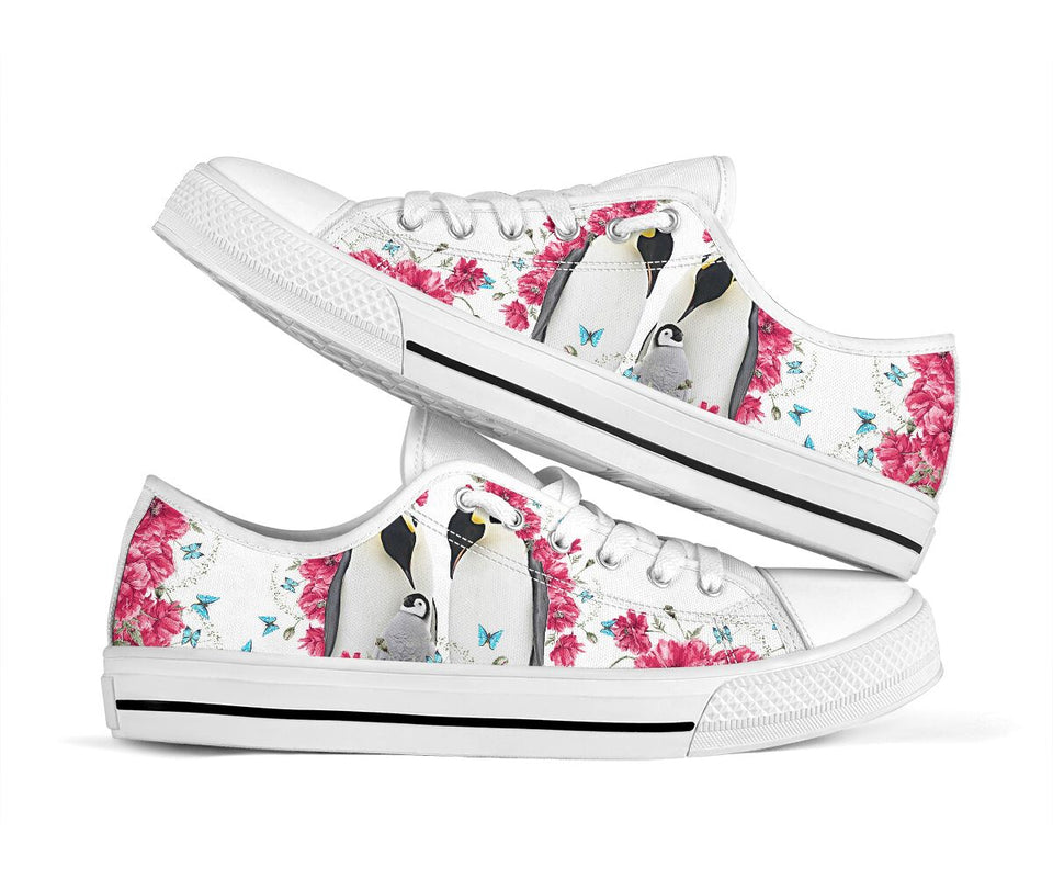 Penguin Flower And Butterfly Low Top Shoes For Women, Shoes For Men Custom Shoes Penguin Flower And Butterfly Low Top Shoes For Women, Shoes For Men Custom Shoes - Vegamart.com