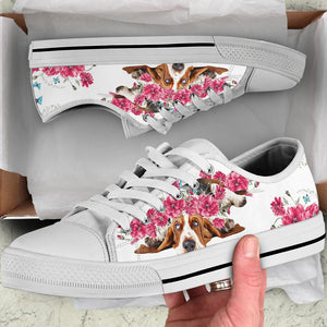 Basset Hound Flower And Butterfly Low Top Shoes For Women, Shoes For Men Custom Shoes Basset Hound Flower And Butterfly Low Top Shoes For Women, Shoes For Men Custom Shoes - Vegamart.com