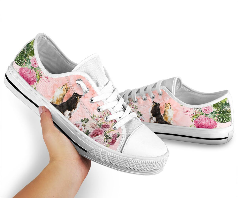 Sheltie Flower Low Top Shoes For Women, Shoes For Men Custom Shoes Sheltie Flower Low Top Shoes For Women, Shoes For Men Custom Shoes - Vegamart.com
