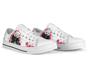 Panda Flower And Butterfly Low Top Shoes For Women, Shoes For Men Custom Shoes Panda Flower And Butterfly Low Top Shoes For Women, Shoes For Men Custom Shoes - Vegamart.com