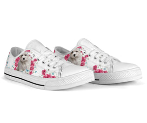 Bichon Frise Flower And Butterfly Low Top Shoes For Women, Shoes For Men Custom Shoes Bichon Frise Flower And Butterfly Low Top Shoes For Women, Shoes For Men Custom Shoes - Vegamart.com