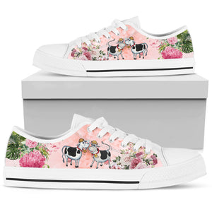 Cows Flower Low Top Shoes For Women, Shoes For Men Custom Shoes Cows Flower Low Top Shoes For Women, Shoes For Men Custom Shoes - Vegamart.com