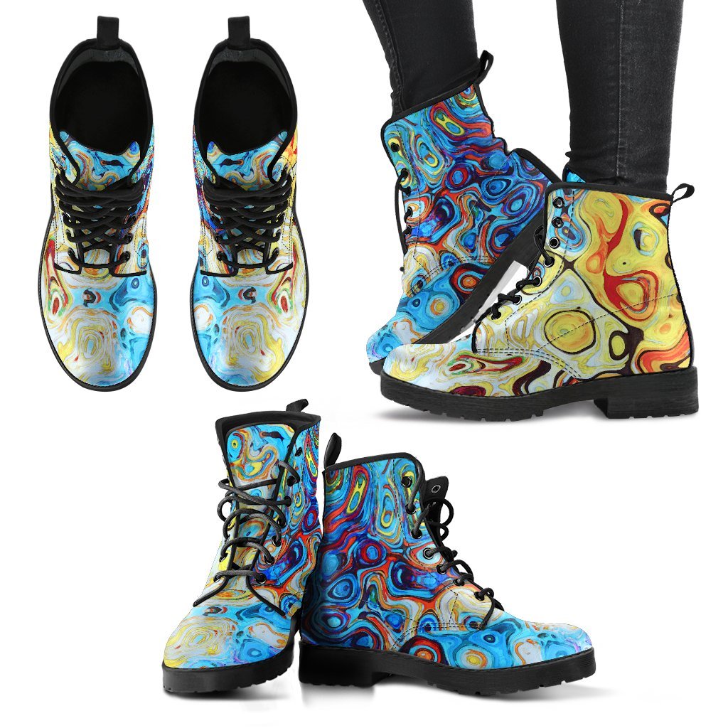 Women's Leather Boots Burst of Color