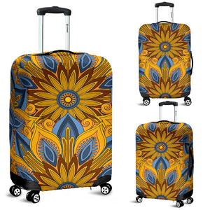 Yellow Mandala Hindu Luggage Cover Protector