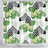 Zebra Head Jungle Shower Curtain