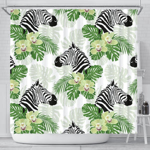 Zebra Head Jungle Shower Curtain
