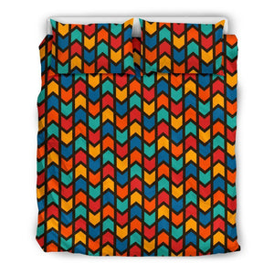 Zig Zag Colorful Pattern Print Duvet Cover Bedding Set
