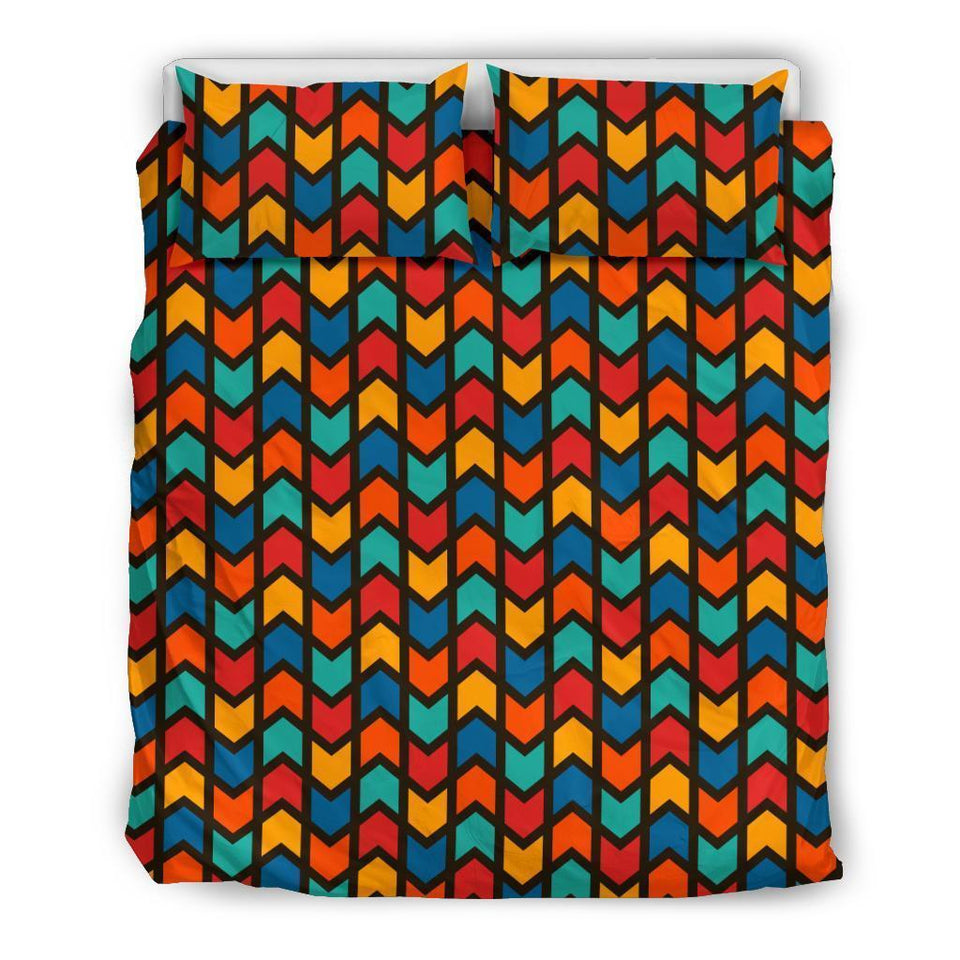 Zig Zag Colorful Pattern Print Duvet Cover Bedding Set